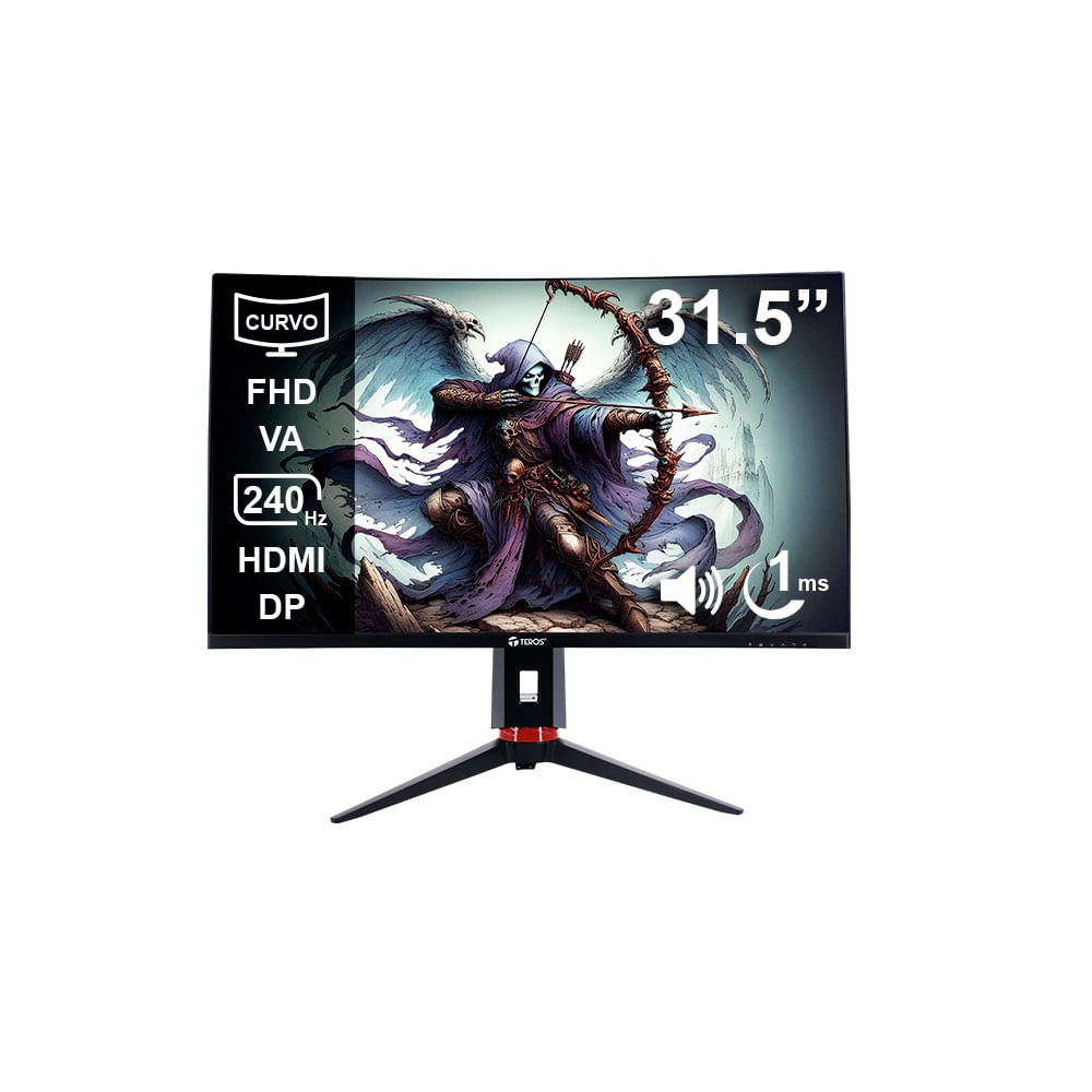 Monitor curvo TEROS TE-3219G 31.5 FHD VA 240Hz 1ms HDMI DP Audio out