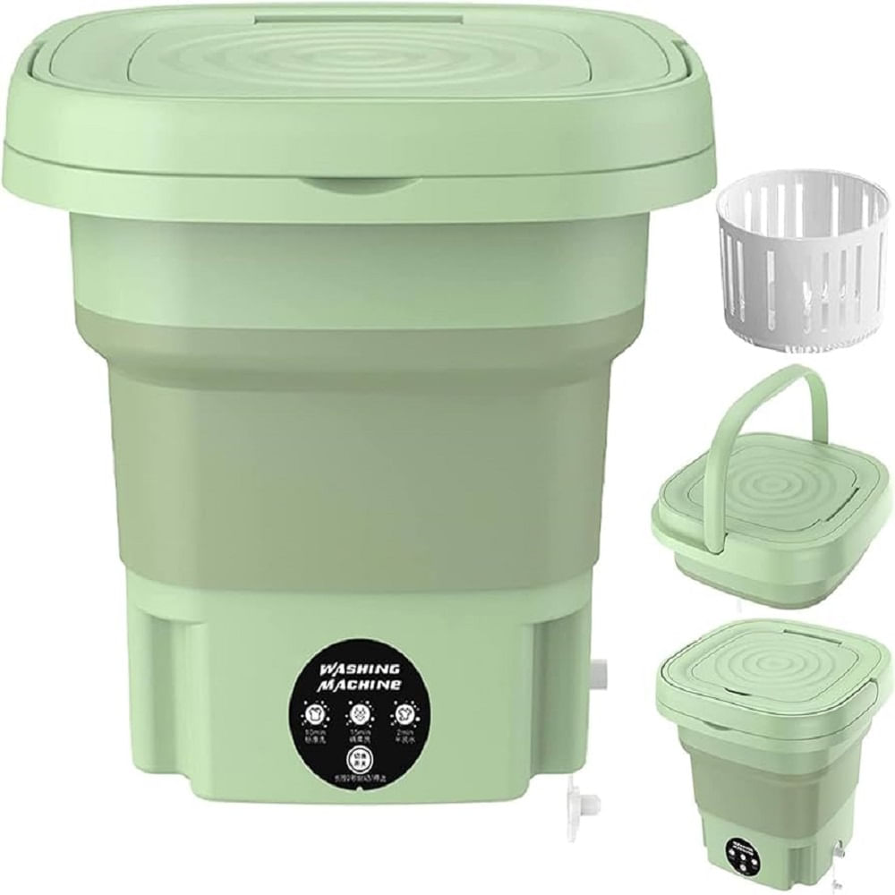 Mini Lavadora Portátil Lavado Y Centrifugado Verde