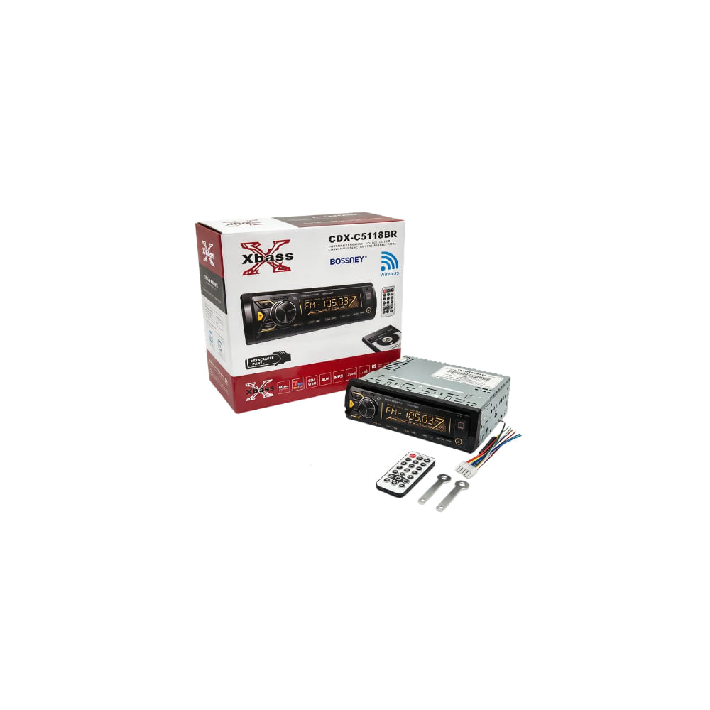 Autoradio Bossney Xbass con Panel Desmontable y Bluetooth