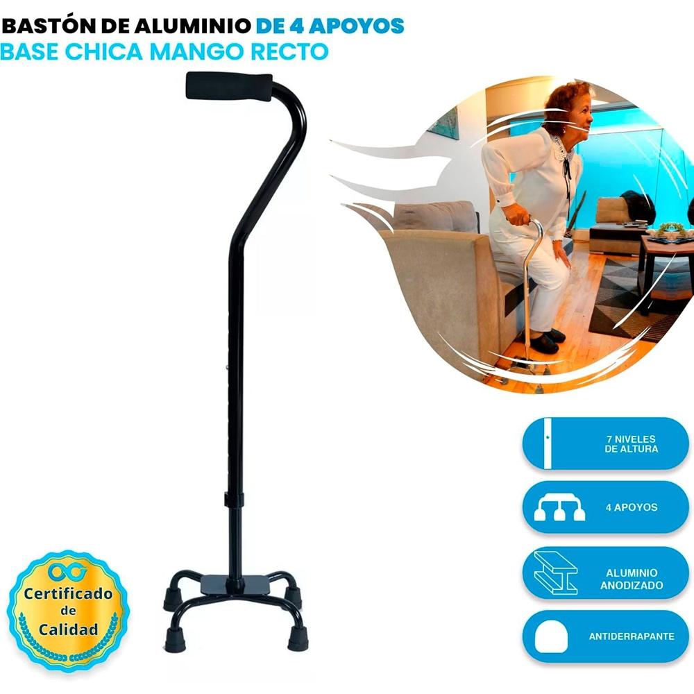 Bastón Cuatro Patas Tipo Cisne Soporte y Equilibrio Extra