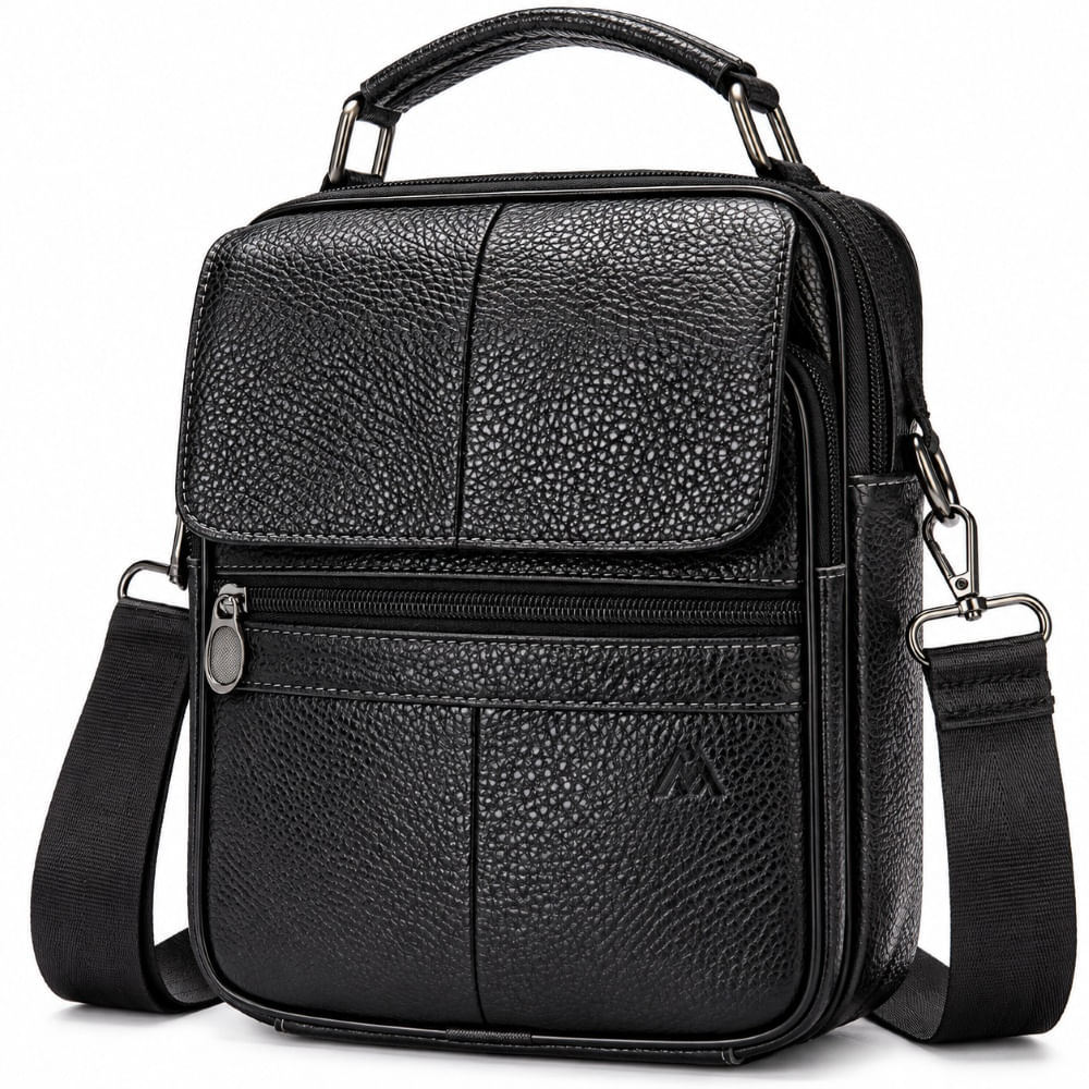 Morral De Cuero Vacuno 6037 Negro