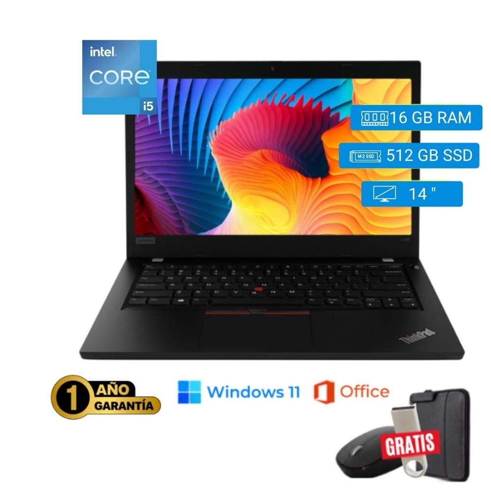 Laptop semi nueva Lenovo ThinkPad L490 Core i5 8va  16GB RAM 512GB SSD 14pul.  -Mouse -Funda-USB