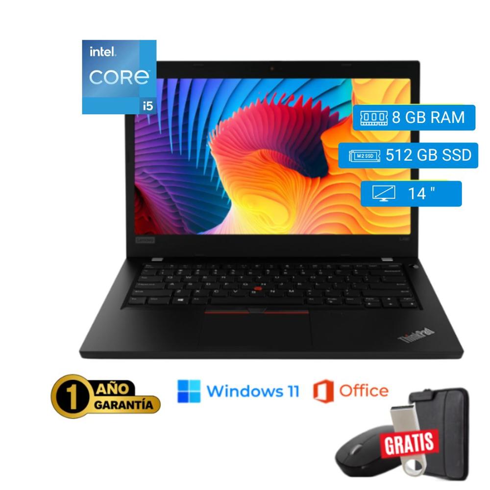 Laptop semi nueva Lenovo ThinkPad L490 Core i5 8va  8GB RAM 512GB SSD 14 pul.- Mouse-Funda-USB 64 GB