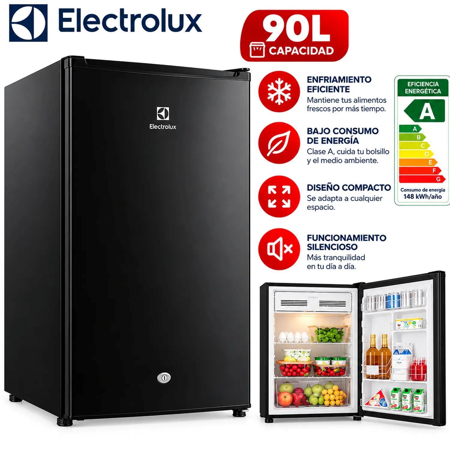 Frigobar Electrolux Premium Black ERD090G2HWB 90L