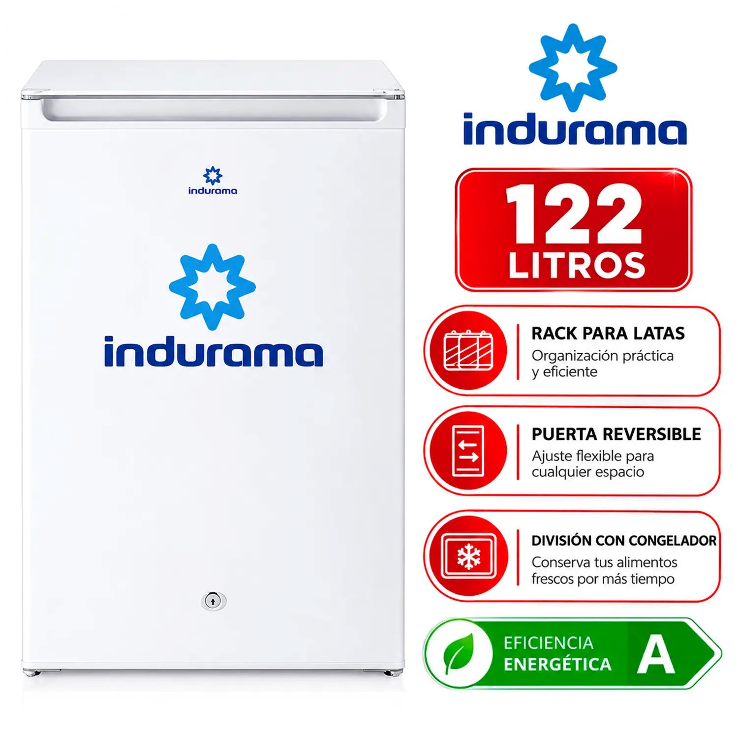 Frigobar Indurama RI-159BL 122L  Blanco