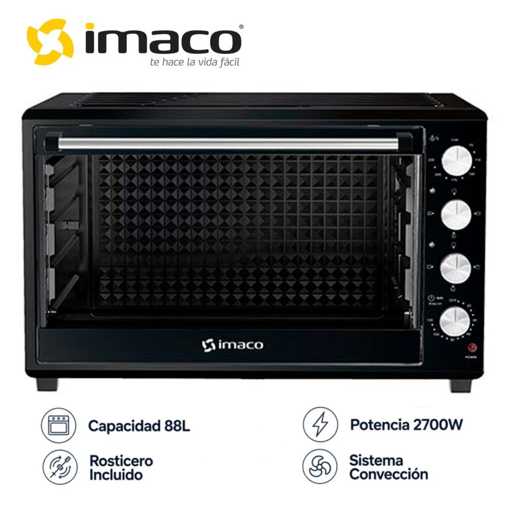 HORNO ELECTRICO IMACO 88LT 2700W COLOR NEGRO MOD HEB88R