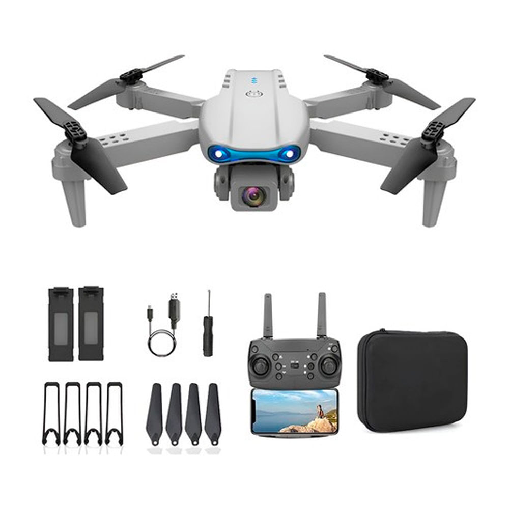 Drone E99 Pro Doble Cámara HD Led Gris Nuevo