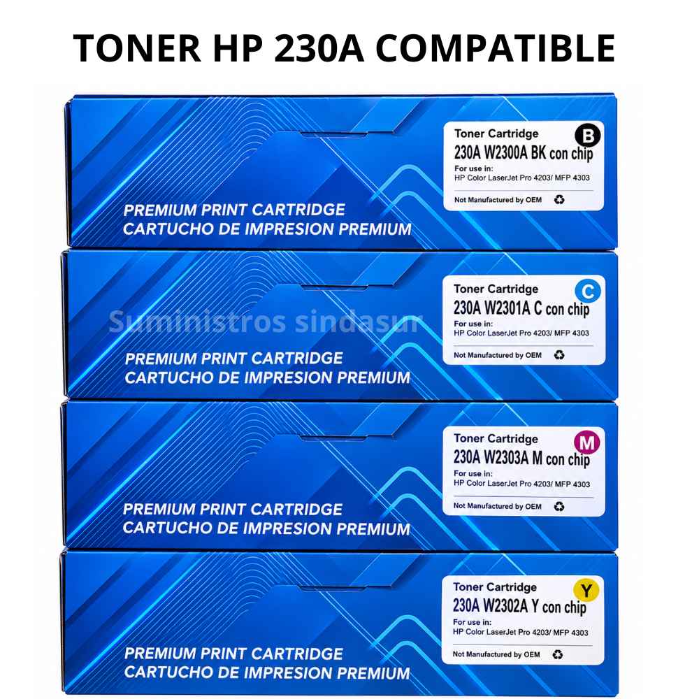 Toner Compatible HP 230A  Pack 4 Colores
