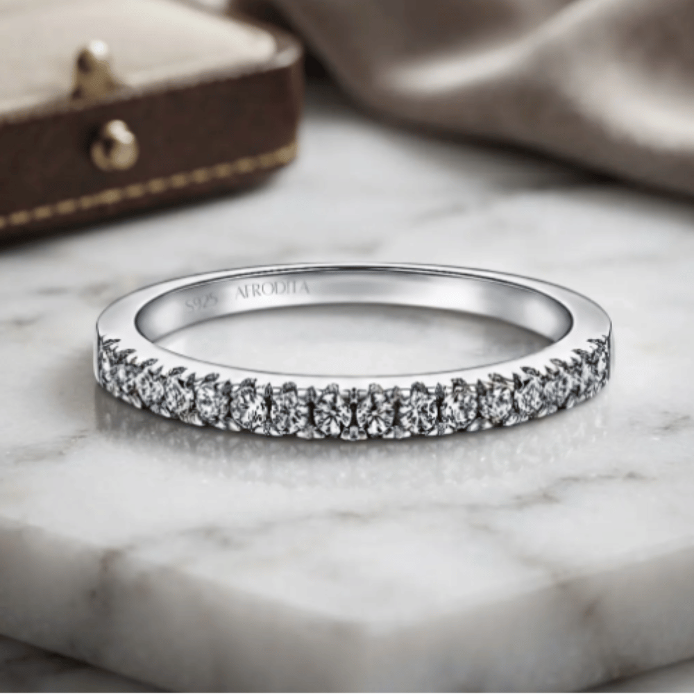 Anillo Churumbela Afrodita 373 Plata Maciza Bañado En Oro Blanco T8