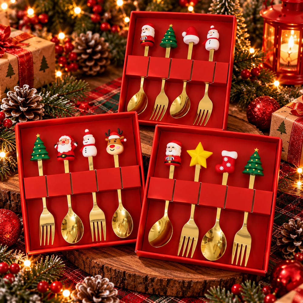 Set de Cubiertos Navideños Premium 12 unidades