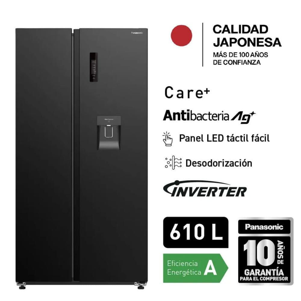 Refrigeradora Panasonic 610 L Side by Side - Black Inox BS95 NR-BS95PV1XD