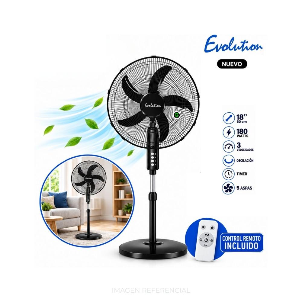Ventilador pedestal Evolution FS45M1R 18 Pulgadas 180W con Control Remoto