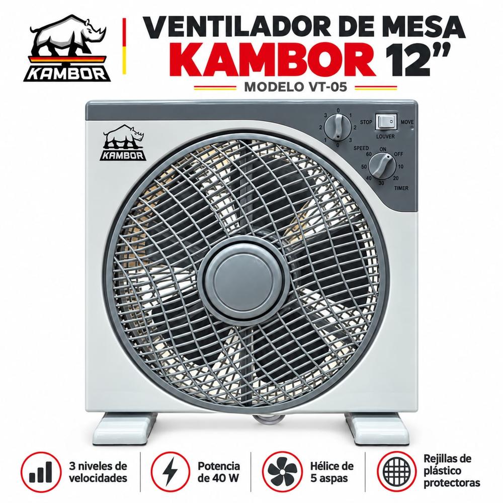 VENTILADOR DE MESA KAMBOR 12 PULG 40W