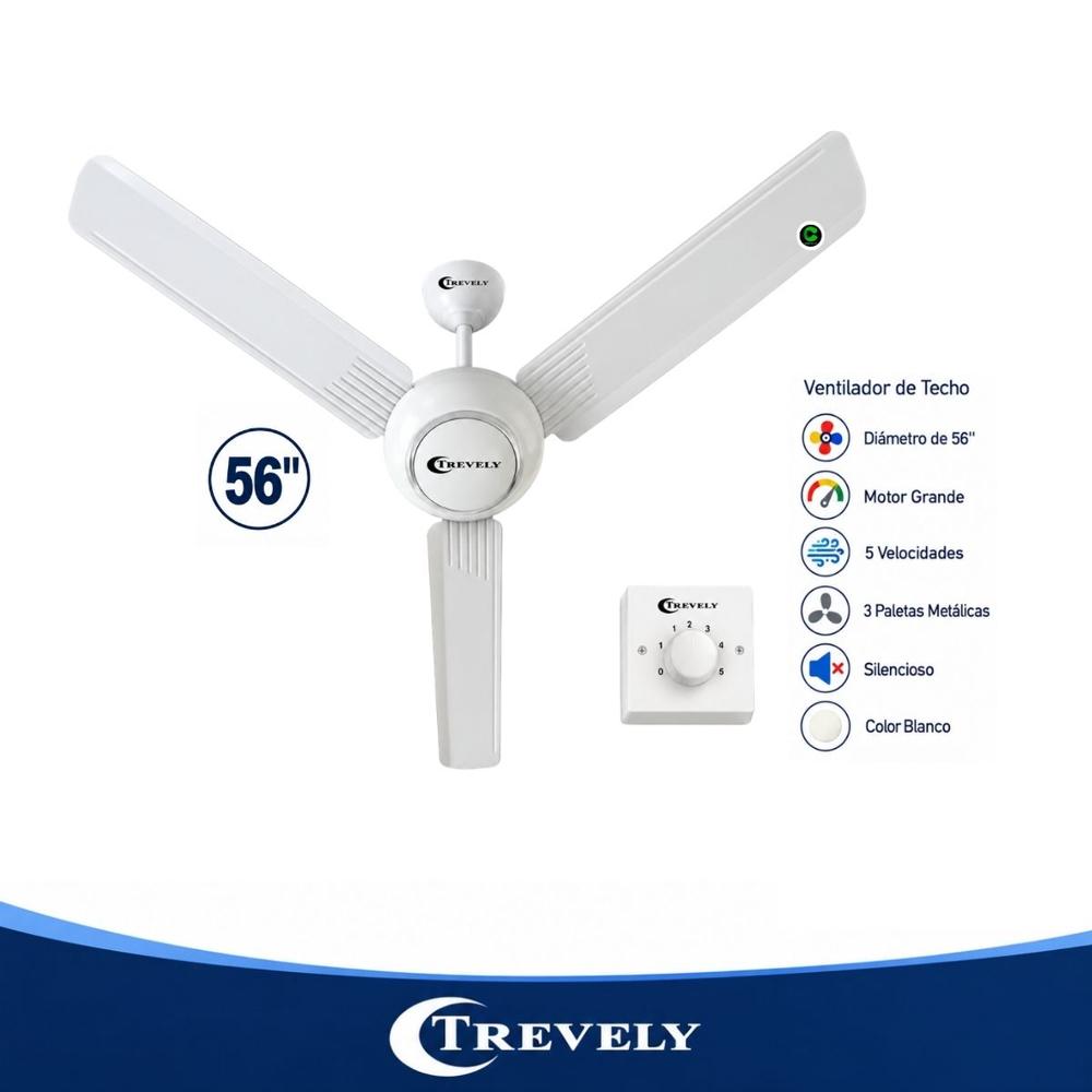 Ventilador Trevely de Techo 90W 5 Velocidades VT-5680