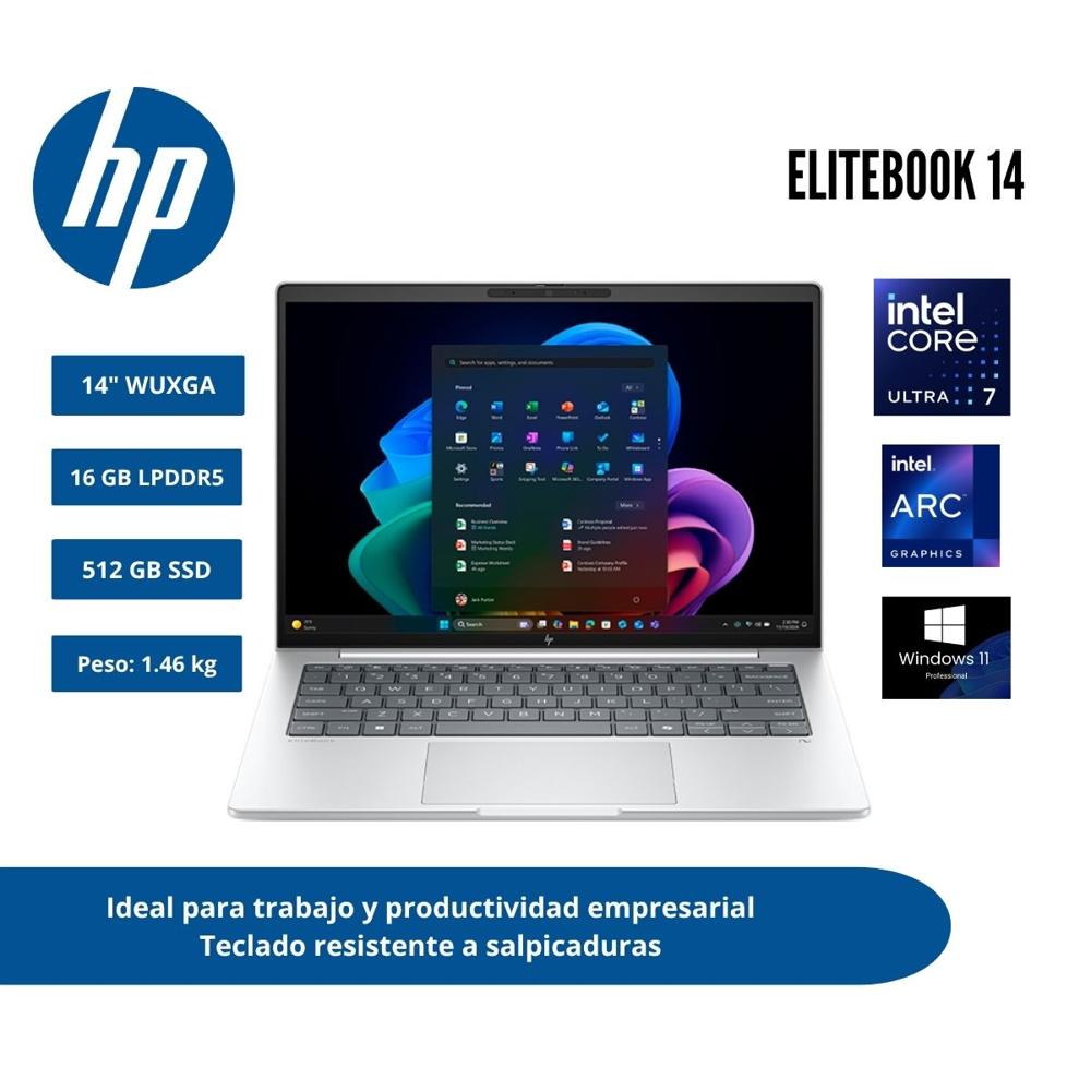 HP ELITEBOOK 14 INTEL CORE ULTRA 7 256V 16GB 512GB W11 PRO