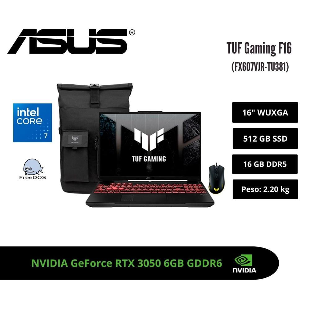 ASUS TUF F16 16 WUXGA 144HZ INTEL CORE 7 230H 16GB RTX 3050 512GB