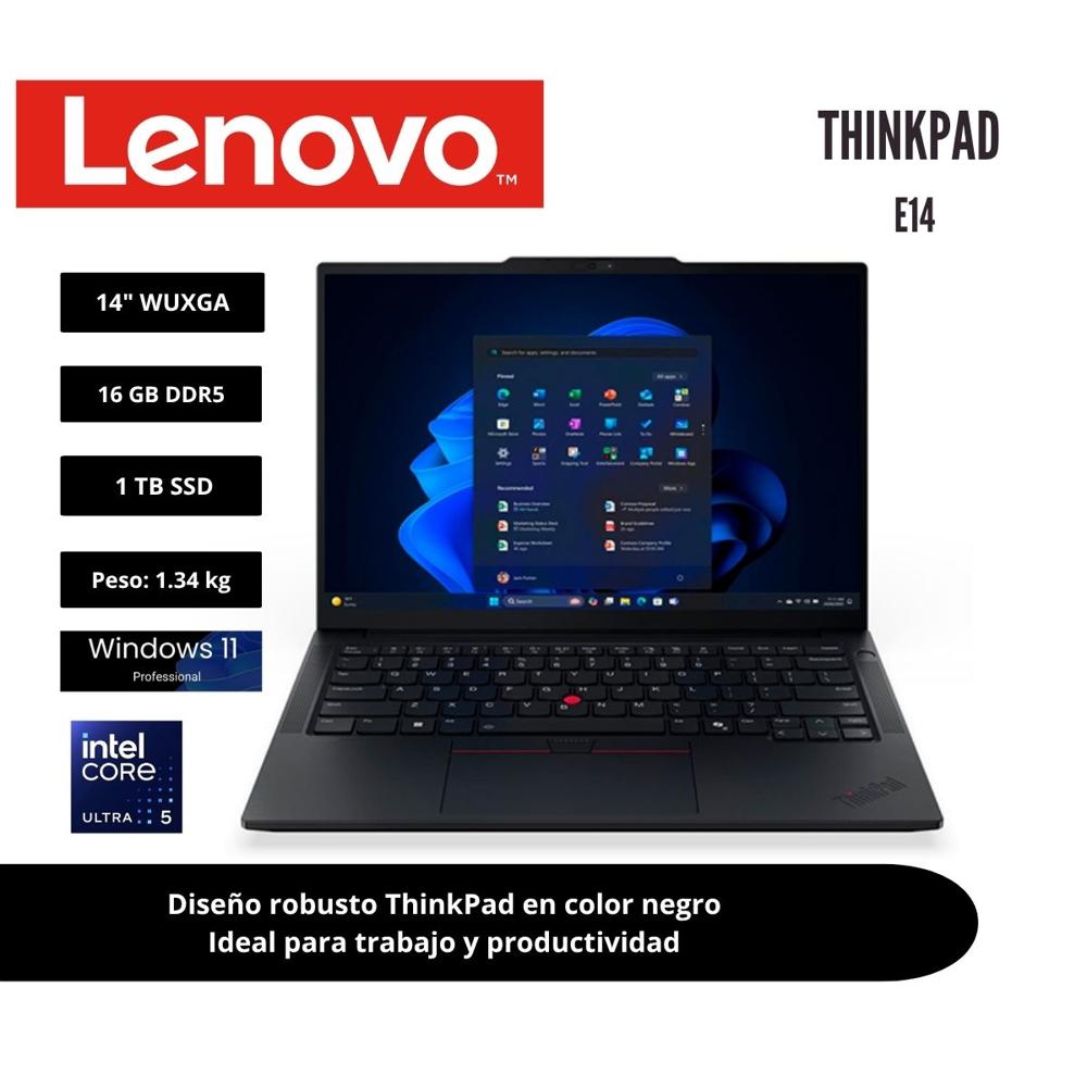 LENOVO THINKPAD E14 GEN 7 14 WUXGA INTEL CORE ULTRA 5 225U 16GB 1TB W11 PRO
