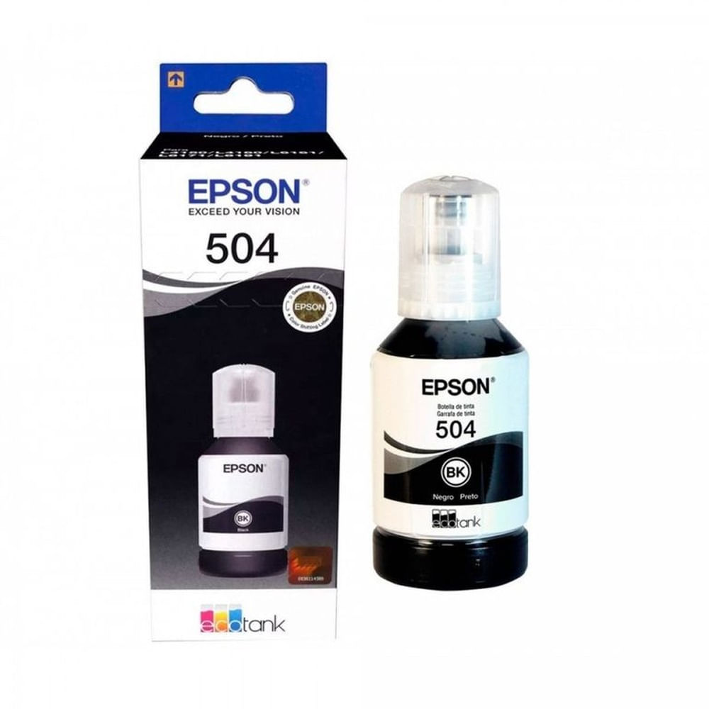 Botella De Tinta Para Impresora T504 Negro