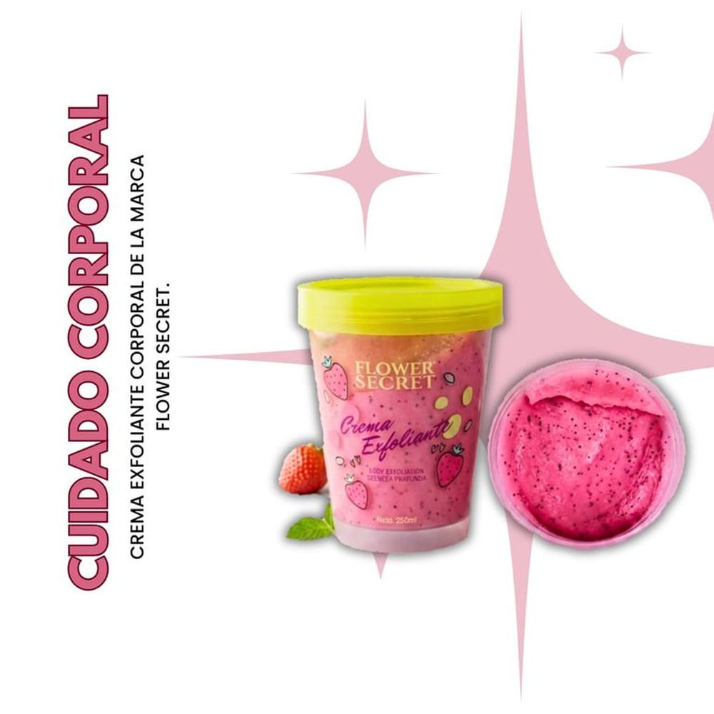 Exfoliante Corporal Fresa 250gr - Flower Secret