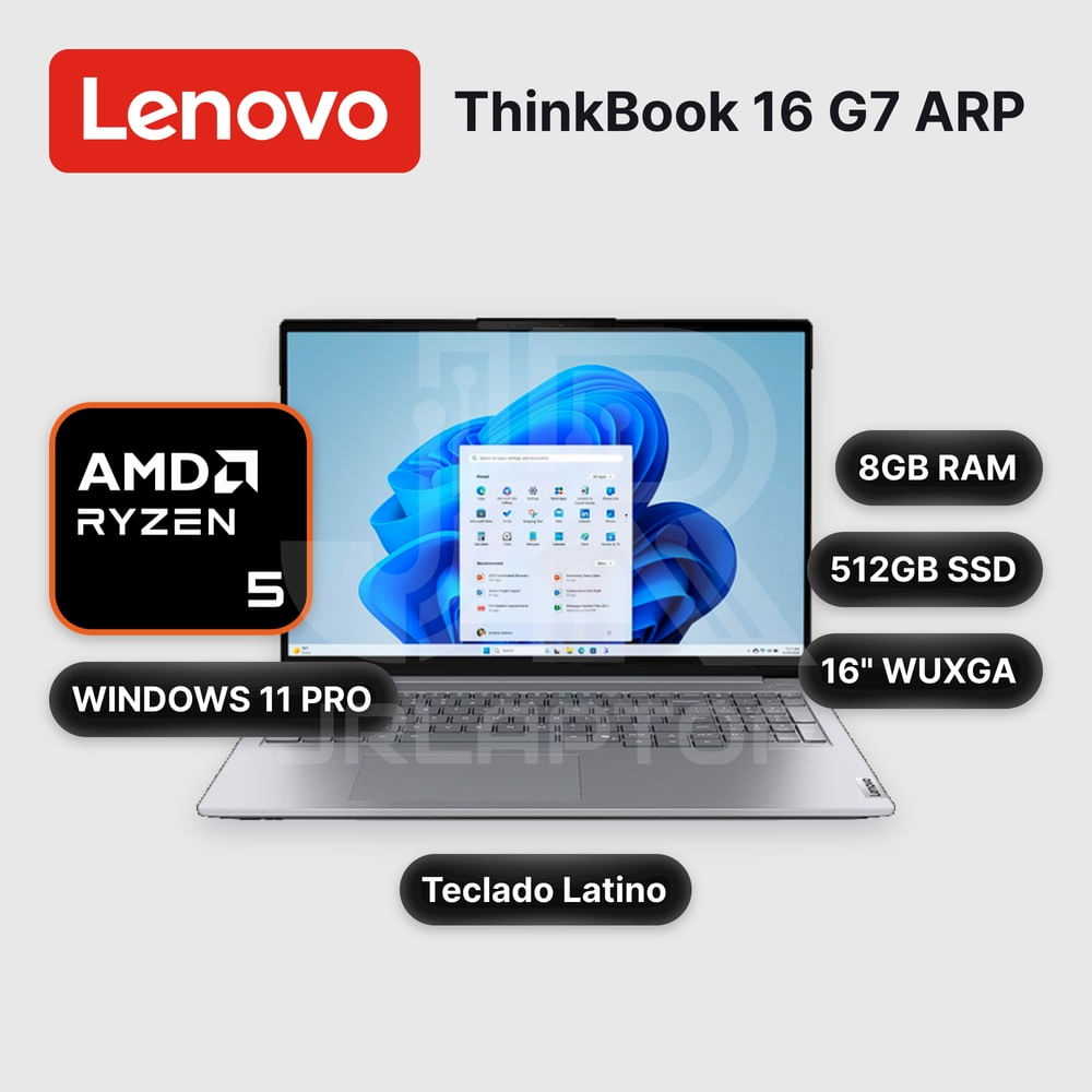 Laptop Lenovo ThinkBook 16 G7 ARP Ryzen 5-7535HS 8GB 512GB SSD 16"" (21MW006HCL)