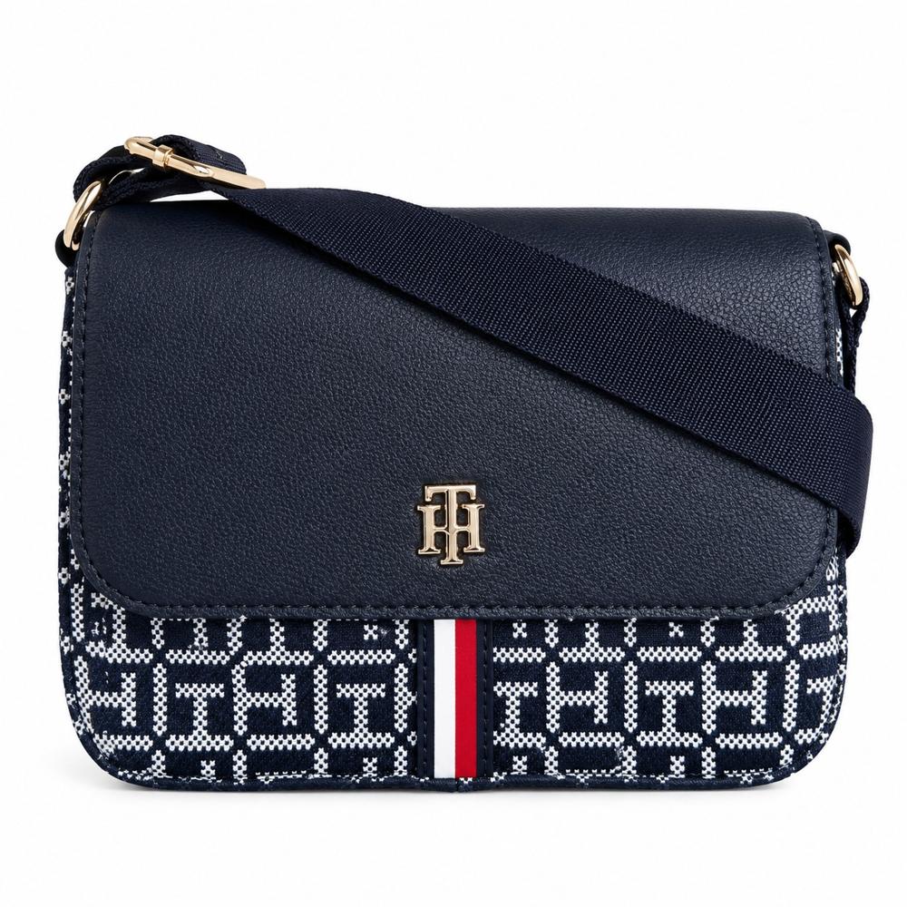CARTERA CROSSBODY TOMMY HILFIGER AZUL NOCHE MONOGRAFIADO