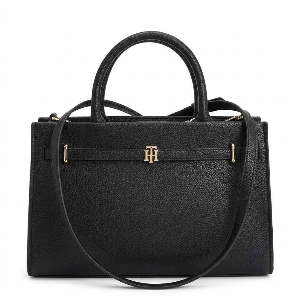 CARTERA MINI TOTE Y CROSSBODY TOMMY HILFIGER NEGRO