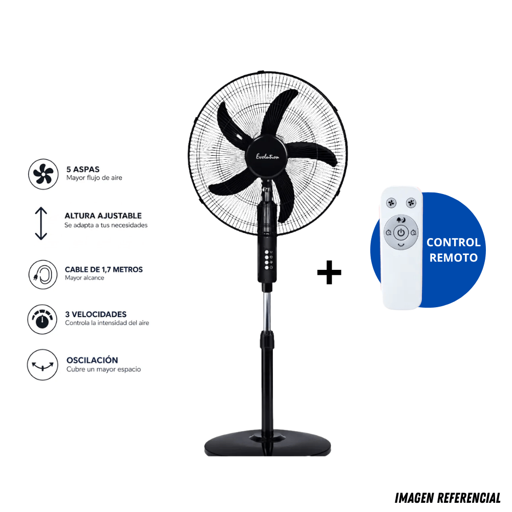 Ventilador 18 EVOLUTION 180W con control remoto