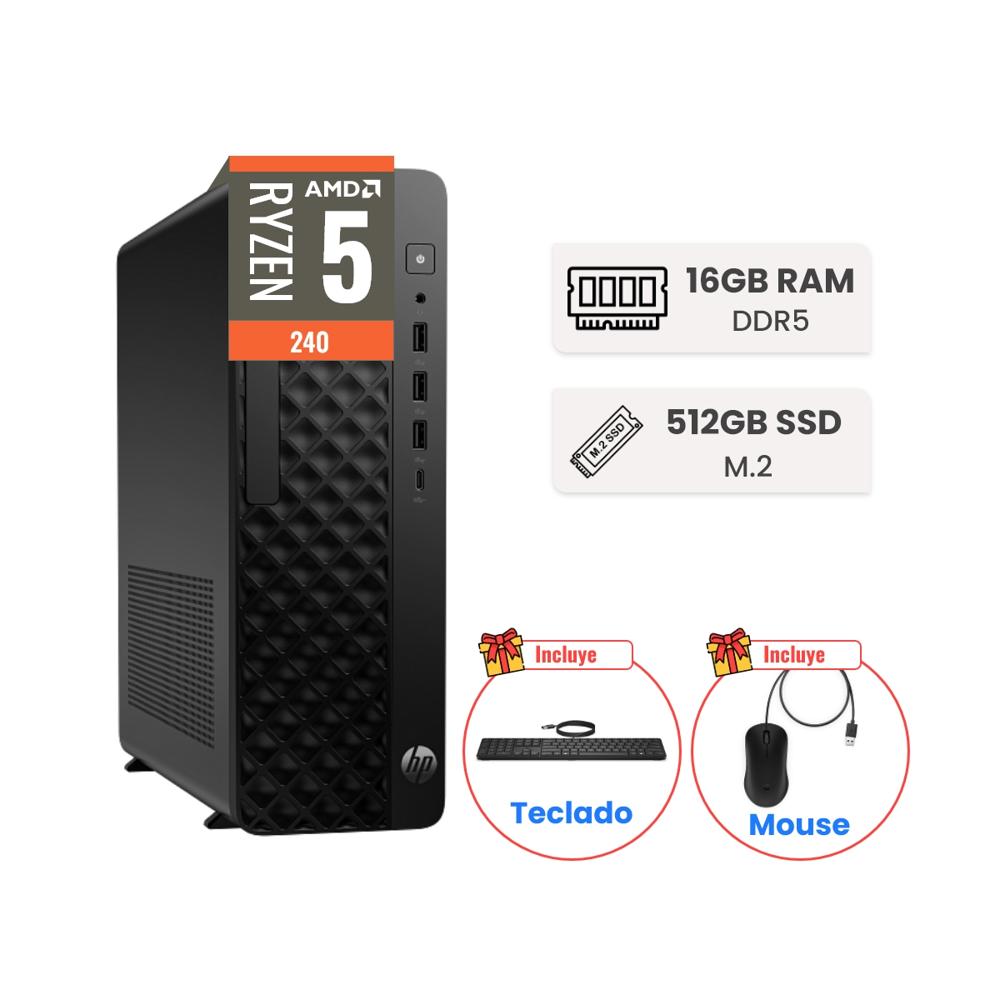 PC HP ProDesk 2 SFF G2a AMD Ryzen 5 240 RAM 16GB DDR5 SSD 512GB FreeDos DL0Y5AT