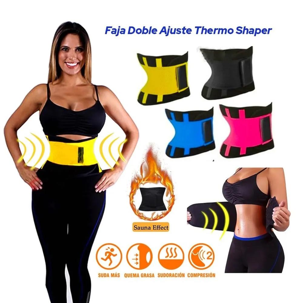 Faja Deportiva Doble Ajuste Thermo Shaper con Compresión y Soporte Lumbar Talla M
