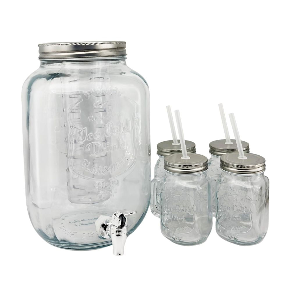 Set de Dispensador 8L + 4 Vasos Orange