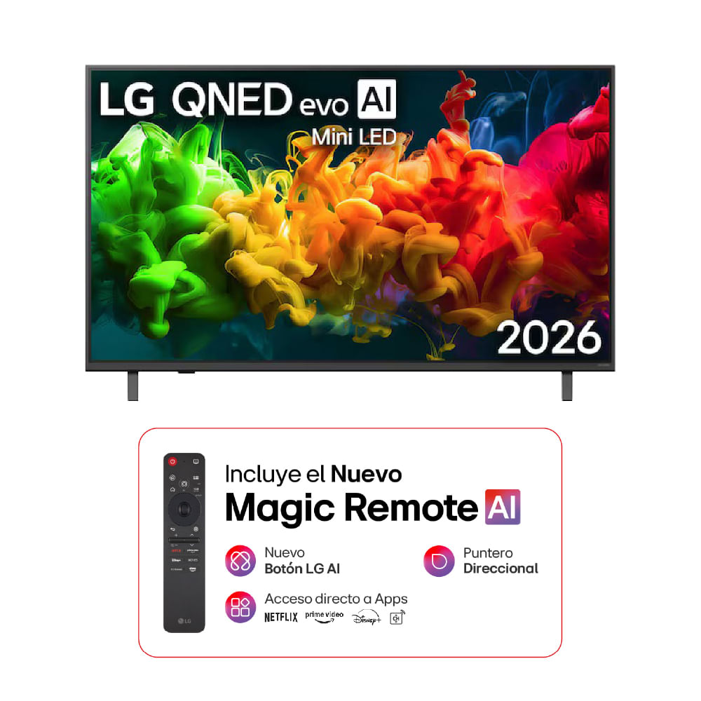 Televisor LG 75"" QNED evo AI Mini LED QNED80 4K Smart TV 2026