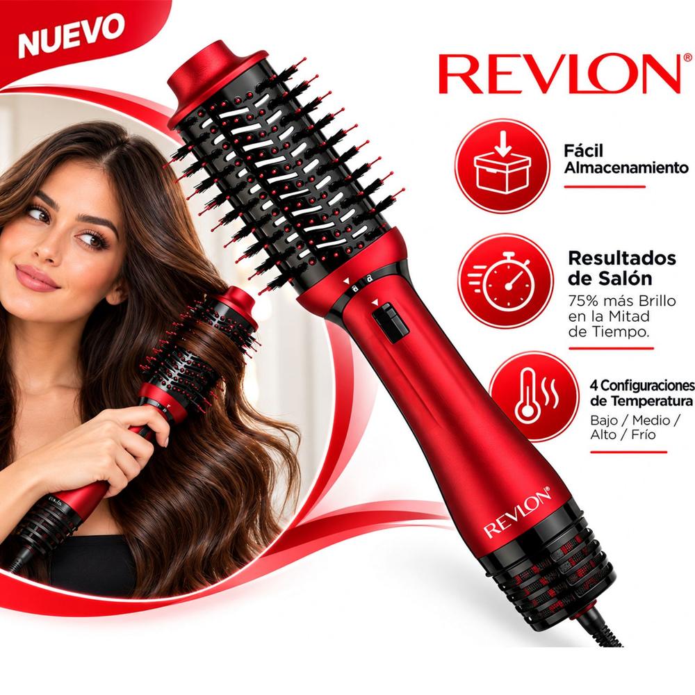 Revlon Cepillo One Step Secador y Voluminizador Plus Celebrate Rojo - RVDR5298HOLAB2