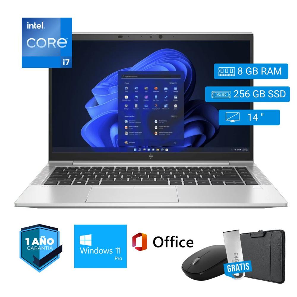 Laptop semi nueva HP 840 G8 Core i7 11va 8GB RAM 256GB SSD 14 pulg.- Combo