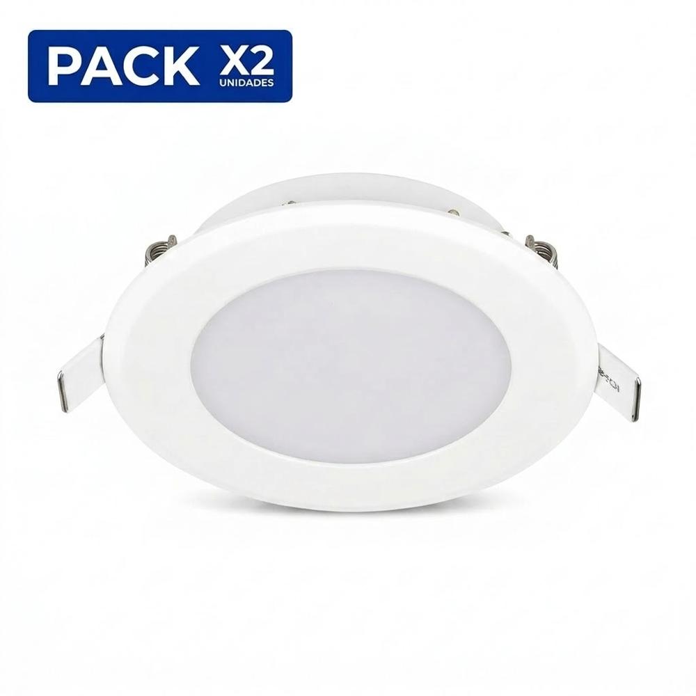Pack x2 Spot Para Empotrar  Caja Octogonal 14W Luz Cálida color Blanco
