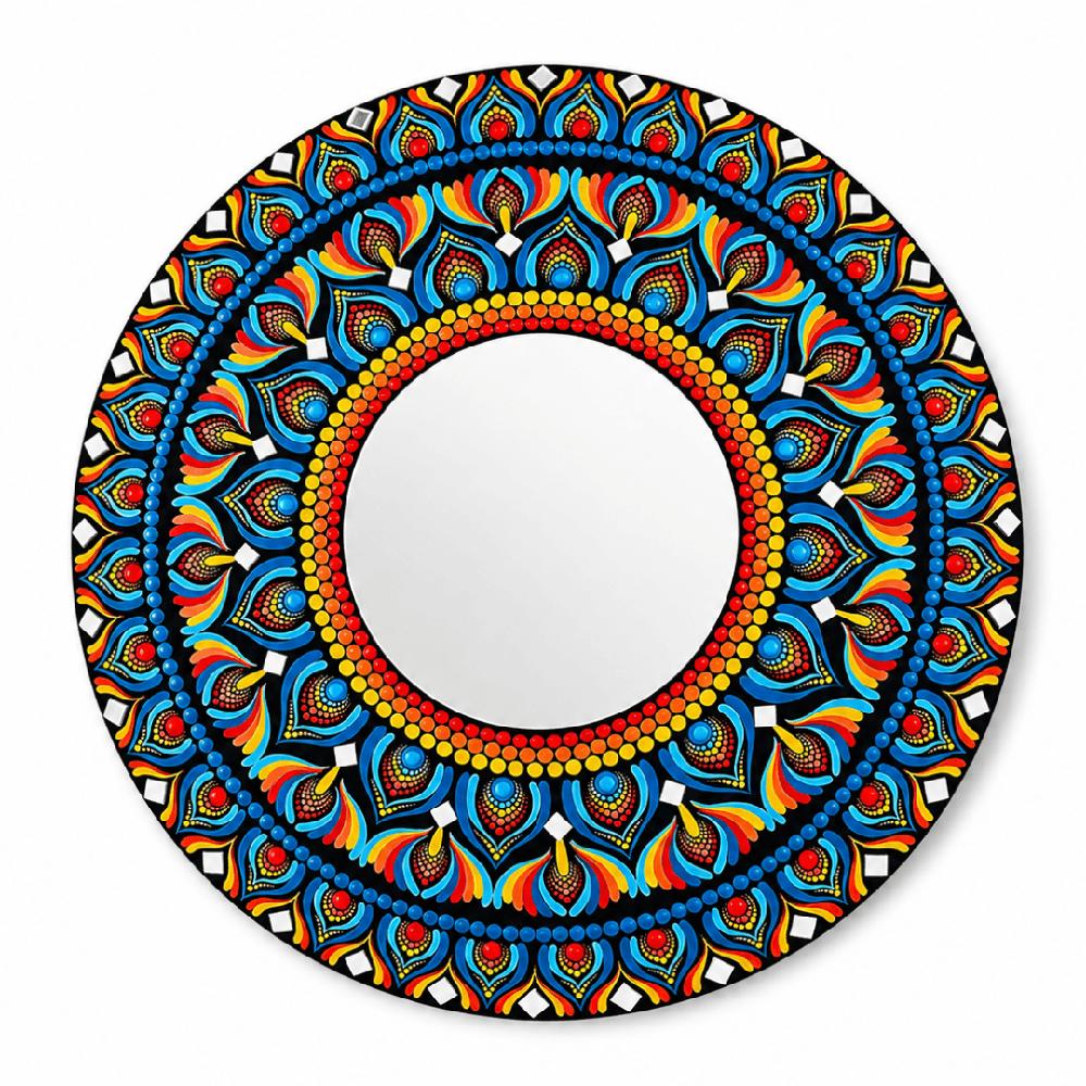 Espejo decorativo de pared Reya Mándala Colors 50 cm