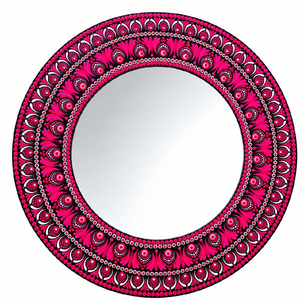 Espejo decorativo de pared Reya Mándala Fucsia 70 cm