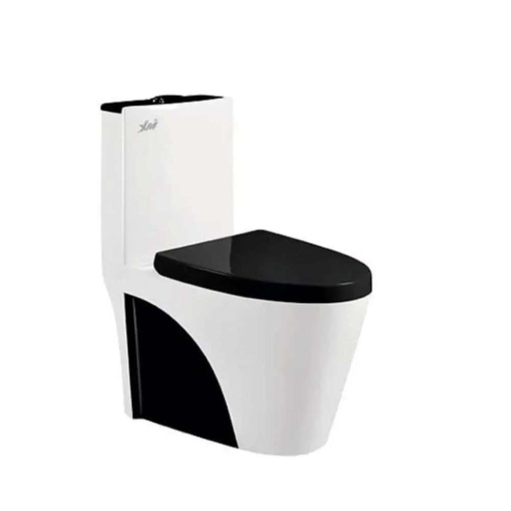 GENERICO - INODORO ONE PIECE BLANCO CON NEGRO IN0835N