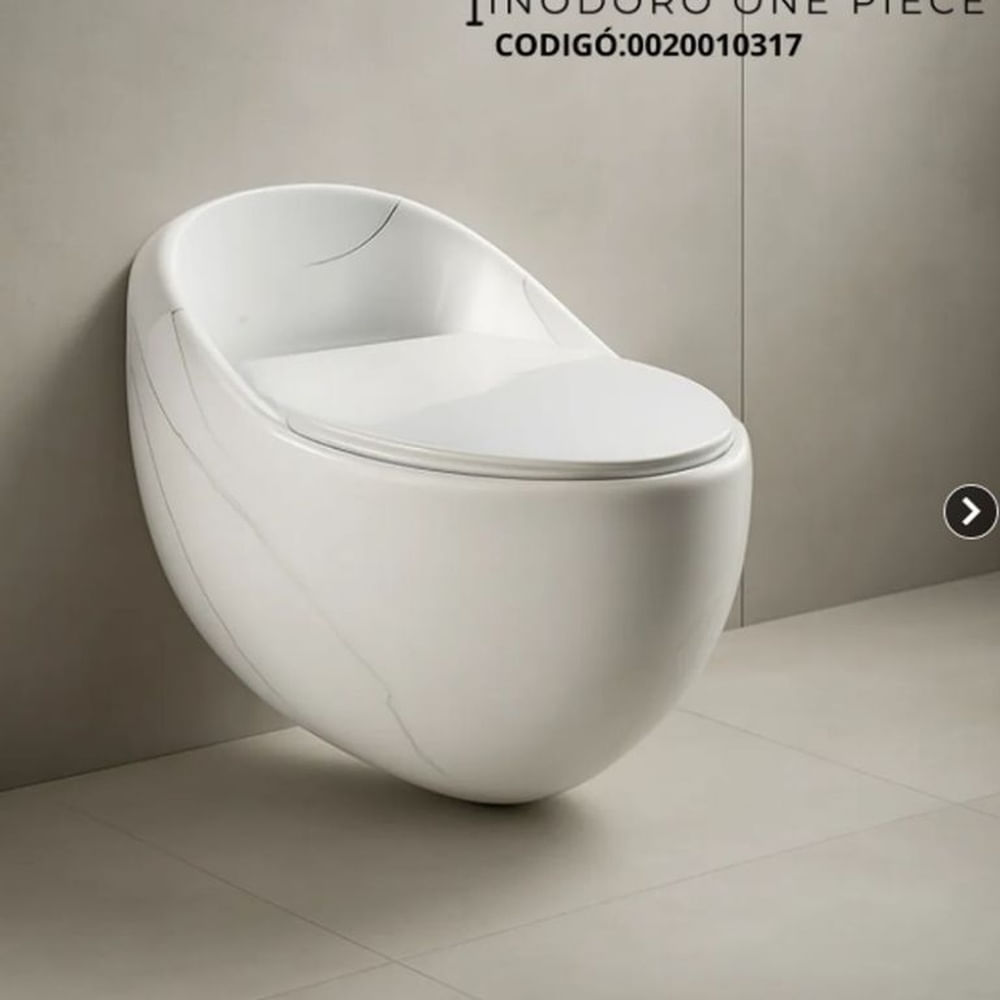 INODORO ONE PIECE OVALADO MARMOLADO BLANCO