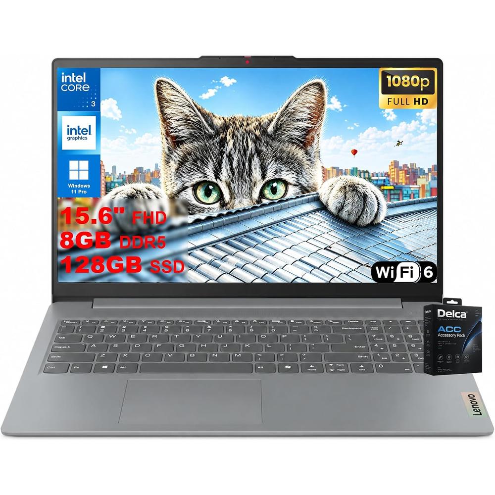 LAPTOP NOTEBOOK LENOVO IDEAPAD SLIM 3I INTEL N355 8GB 128GB UFS 15.6 FHD W11 | GRIS