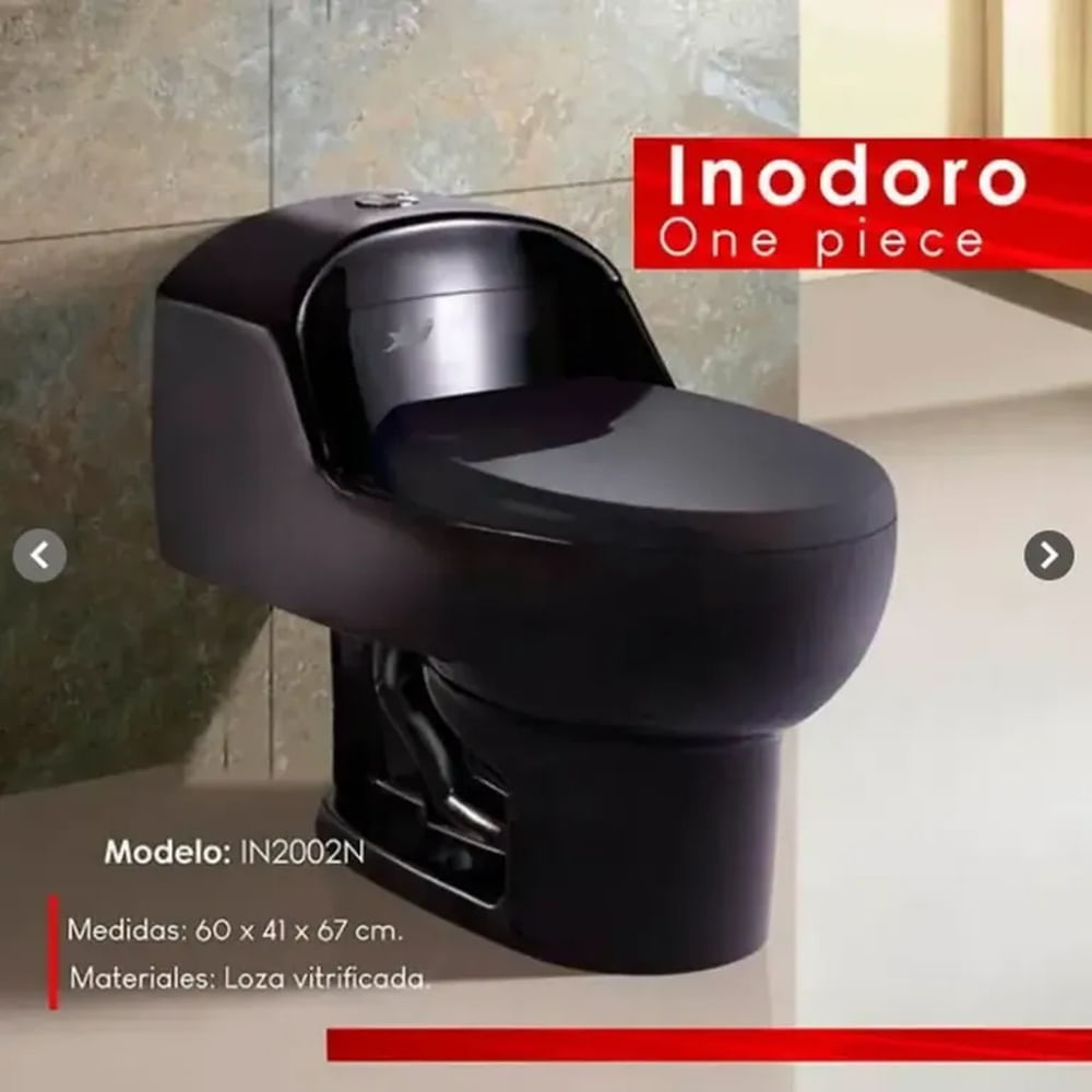 INODORO ONE PIECE NEGRO TANQUE BAJO