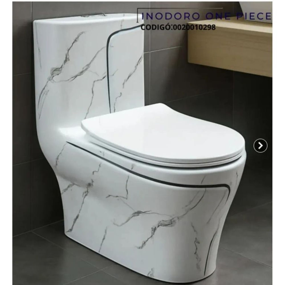 INODORO ONE PIECE MINIMALISTA MARMOLADO BLANCO