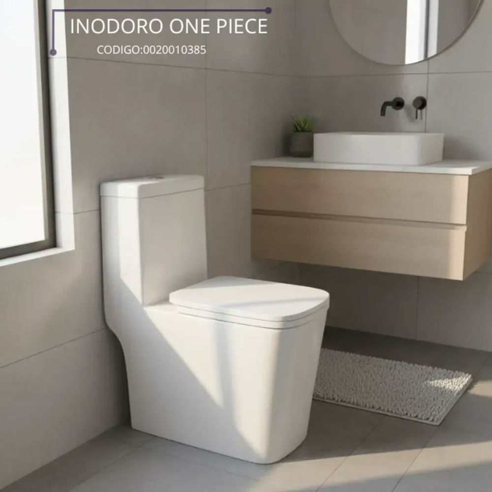 FRATELLI - Inodoro One Piece MKS Blanco Rectangular con Tanque Integrado y Botón Dual