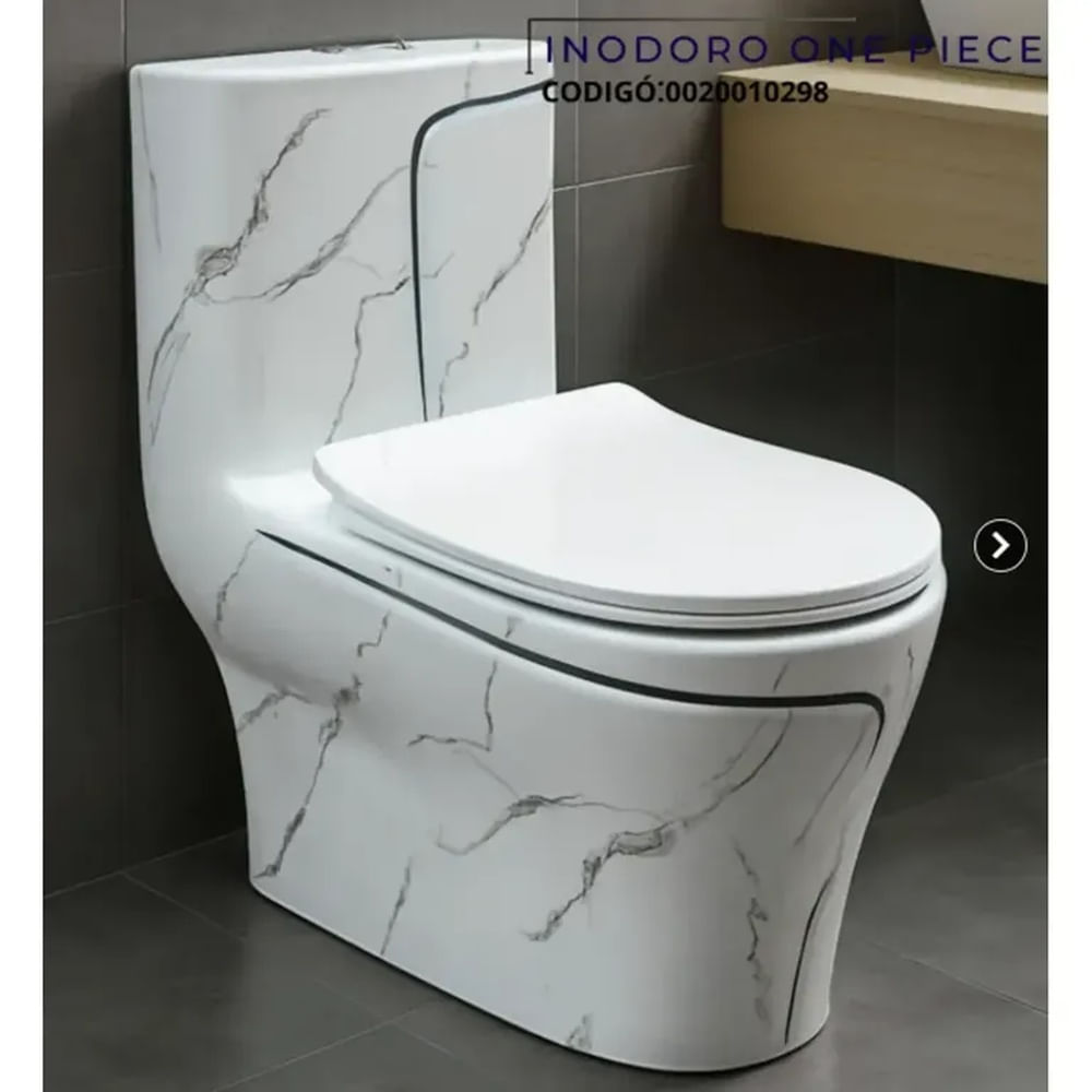FRATELLI - INODORO ONE PIECE MARMOLADO BLANCO CON NEGRO 8616M