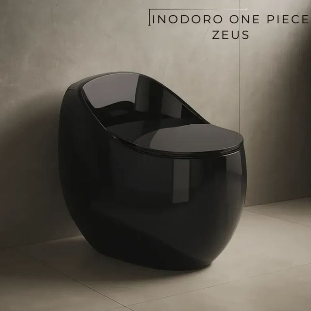 INODORO ONE PIECE ZEUS OVALADO NEGRO