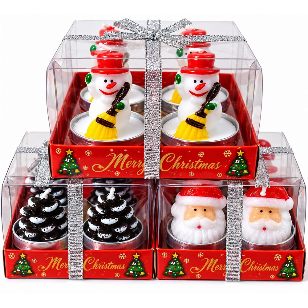Velas de Cera Navidenas Velas Decorativas para Navidad 2 Set