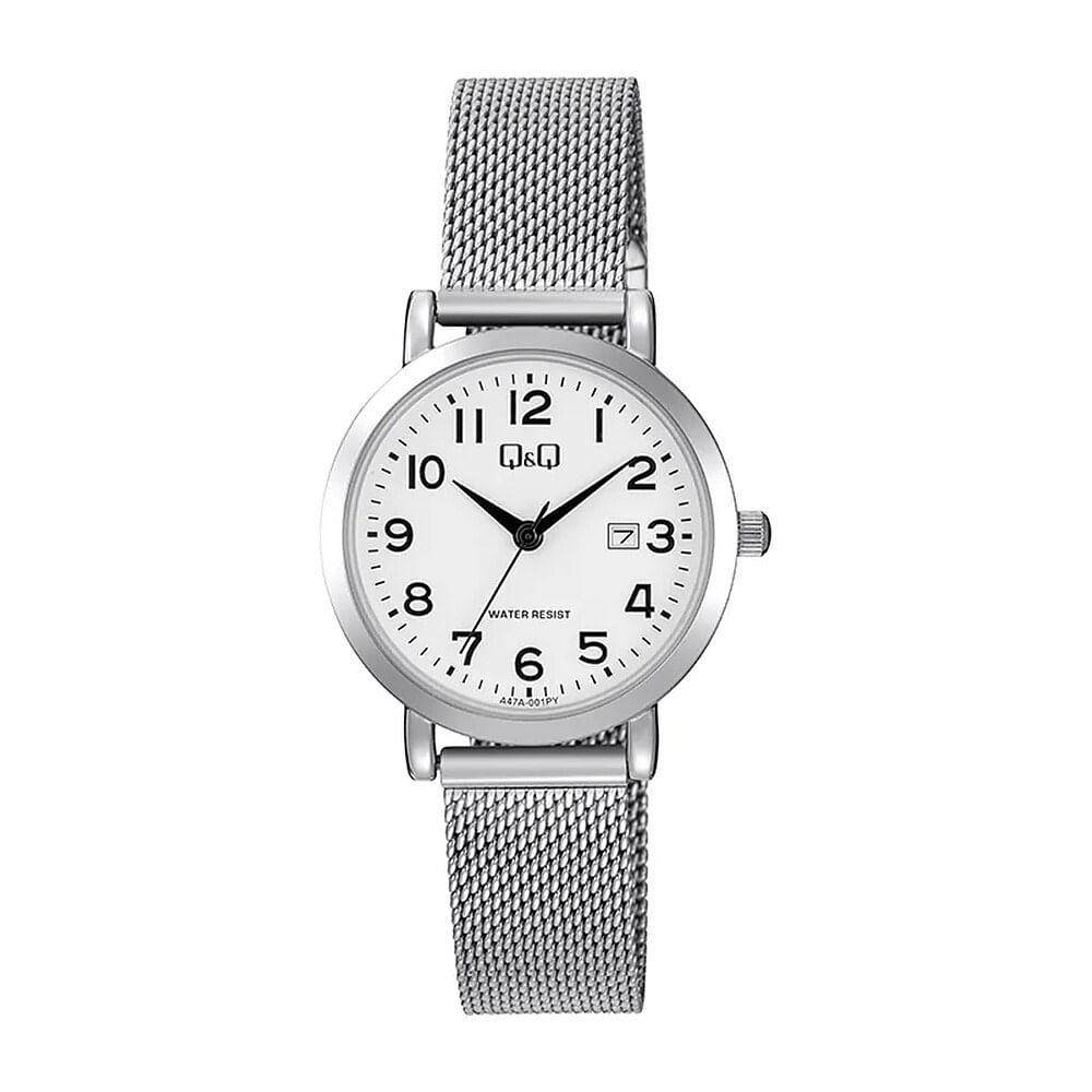 Reloj QyQ A47A-001PY Mujer Plateado Analógico y Fechero 31mm