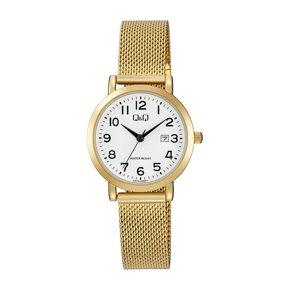Reloj QyQ A47A-002PY para Mujer Dorado 31 mm 3 BAR
