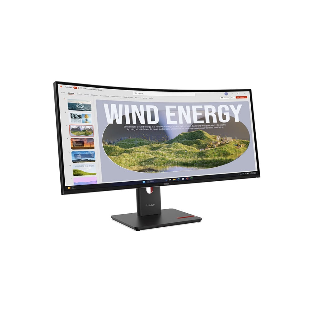 Monitor Curvo Lenovo ThinkVision T34WD-40 34 Pulgadas 1500R WLED WQHD VA HDMI DP RJ-45 USB-C USB-A