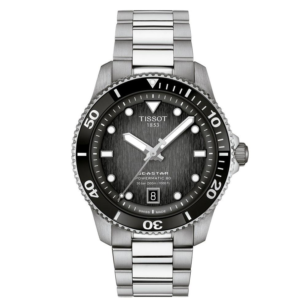 Reloj para Hombre Seastar 1000 Powermatic 80 40mm Plata y Negro T120.807.11.051.00