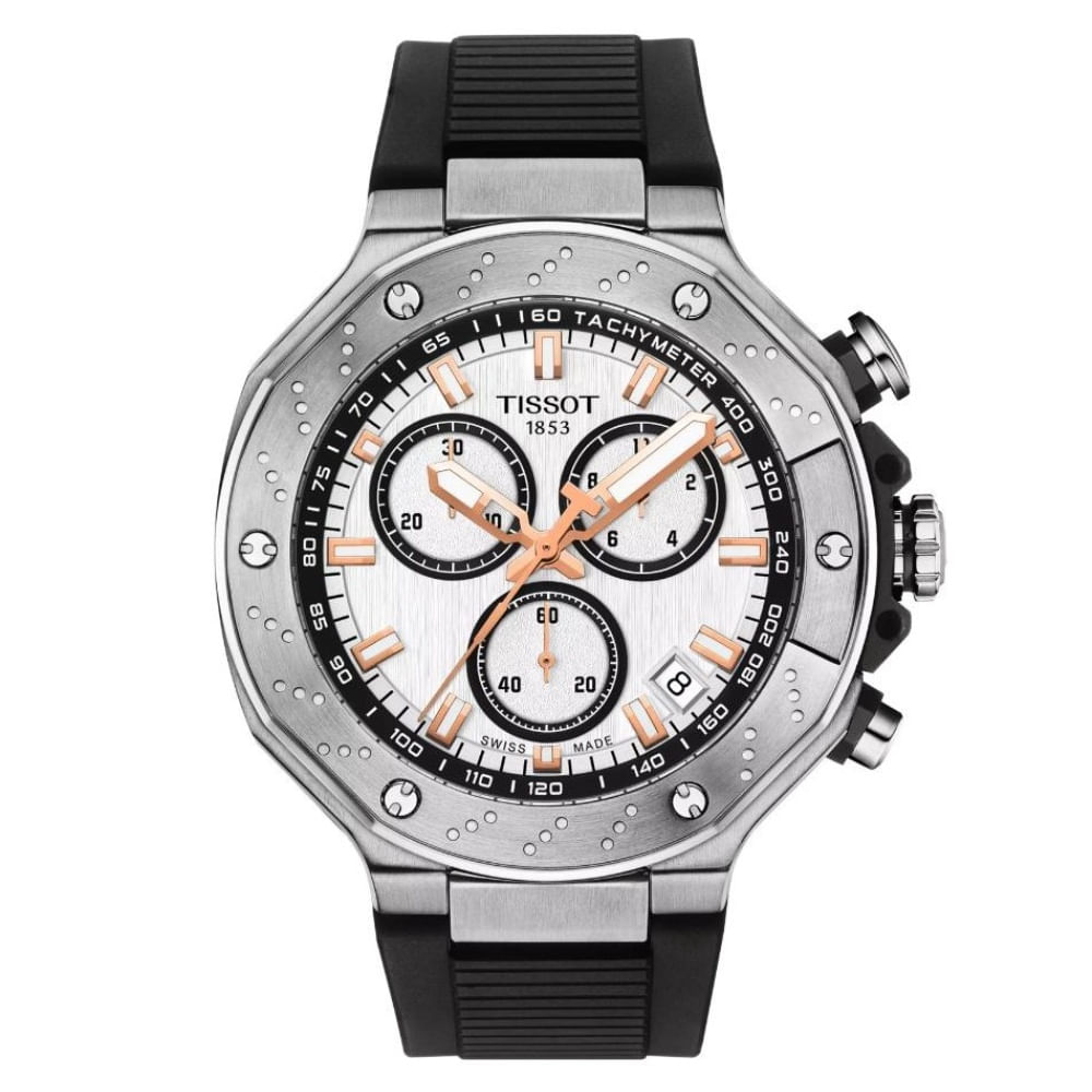 Reloj para Hombre T-Race Quartz Chronograph Negro y Plata T141.417.17.011.00